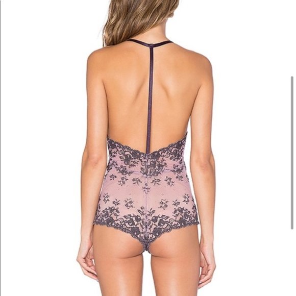 NWT Free People Bodysuit Too Cute Eggplant Combo - Picture 3 of 12